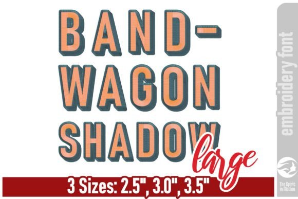 Bandwagon Shadow Embroidery Font - L: Defining Modern Textile Typography