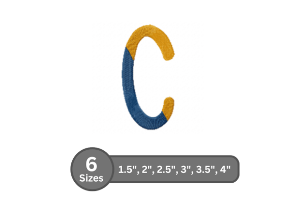 Chalk Split Alphabet - C: A Practical Guide to Professional Fill Stitch Embroidery