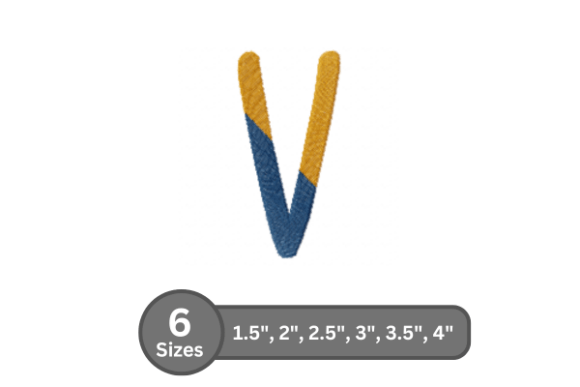 Chalk Split Alphabet -V: A Bold Fill Stitch Font for Professional Embroidery