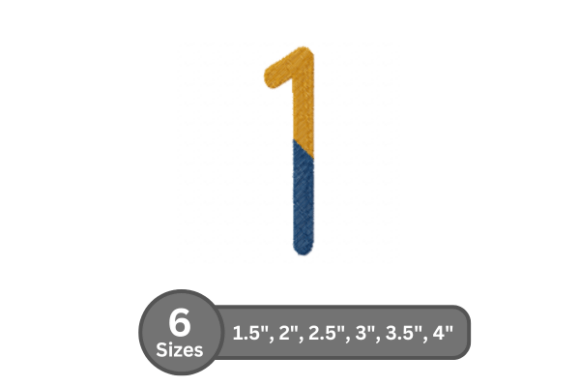 Chalk Split Number -1: A Bold Fill Stitch Embroidery Font