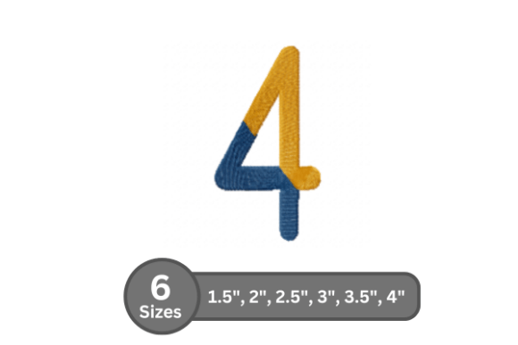 Chalk Split Number -4: A Bold Fill Stitch Embroidery Font