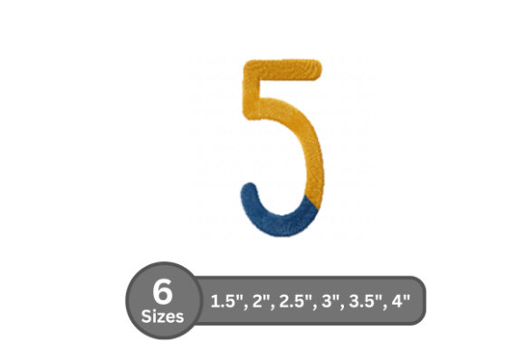 Chalk Split Number -5: A Premium Fill Stitch Font for Professional Embroidery