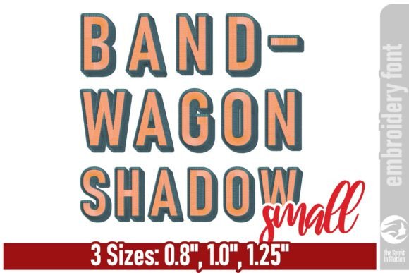 Evaluating Bandwagon Shadow Embroidery Font - S for Apparel Design