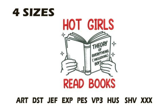 Hot Girls Read Books: A Playful Embroidery Design for Modern Fabrics