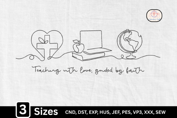 Line Art Heart Cross Christian Teacher: A Guide to Faithful Embroidery Designs