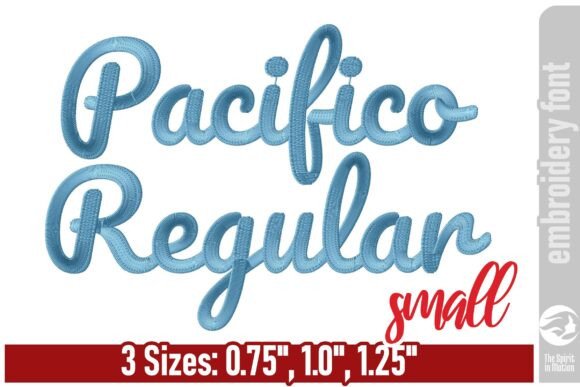 Pacifico Regular Embroidery Font - S: A Retro Script for Modern Stitching