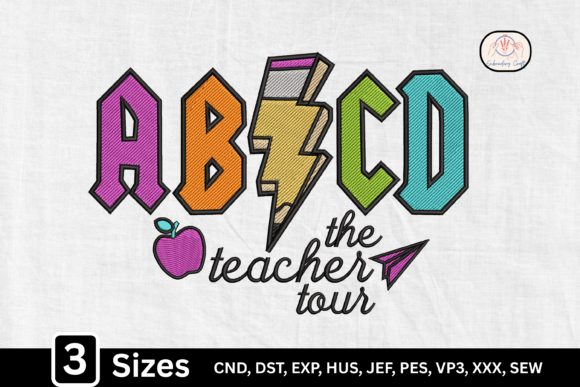 Retro Rock ABCD Letters the Teacher Tour: A Bold Embroidery Workflow